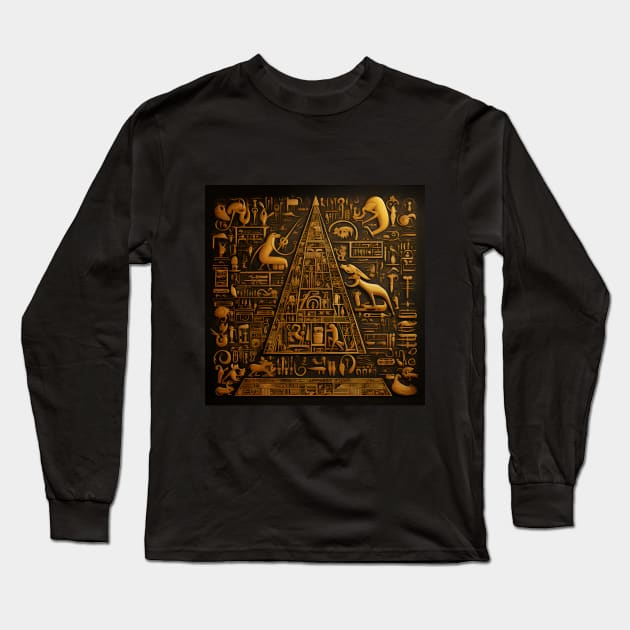 Gilded Secrets of the Pyramid Long Sleeve T-Shirt by naars90